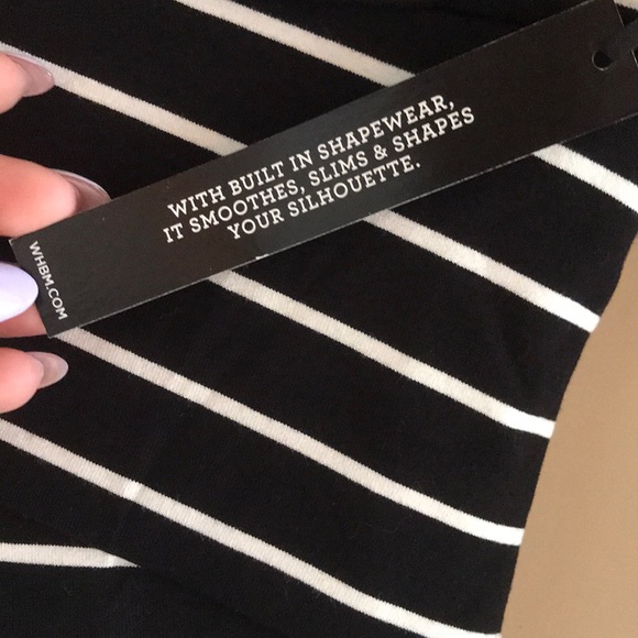 WHBM Black and White Striped Dress NWT - Picture 3 of 7